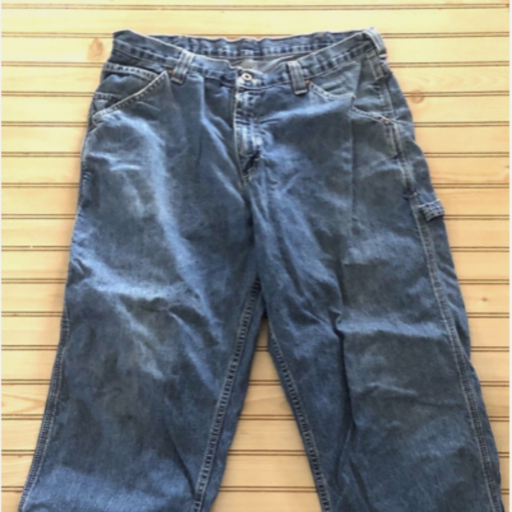 Lee Dungaree Denim Jeans Men's 34x30 VTG 90s Carpenter Workwear Grunge Skater